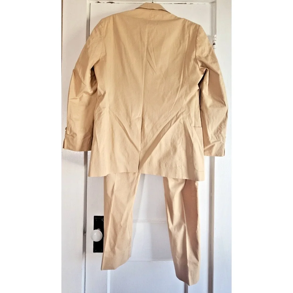 Vtg Sisley 3 Buttoned‎ blazer 48-L dress pants 46-L cotton khaki suit Italy made